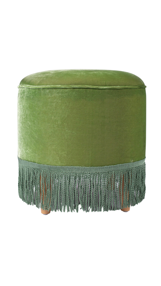Silk Velvet Fringe Footstool