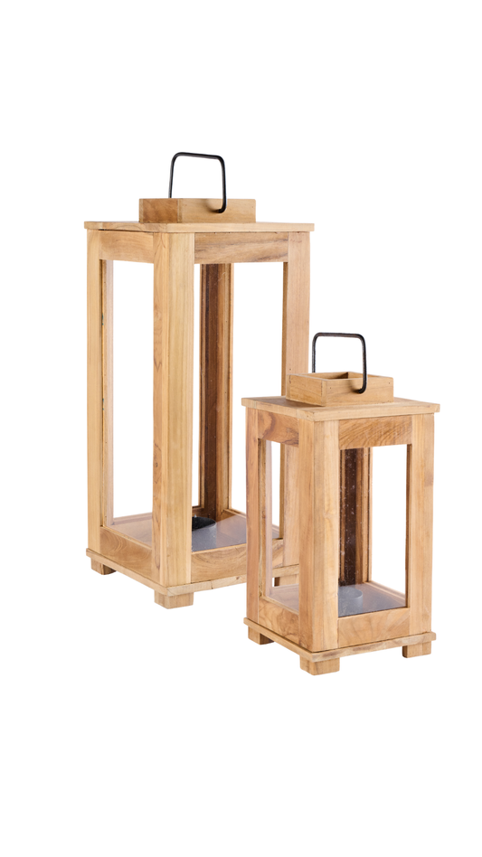 Chania Wooden Teak Lanterns