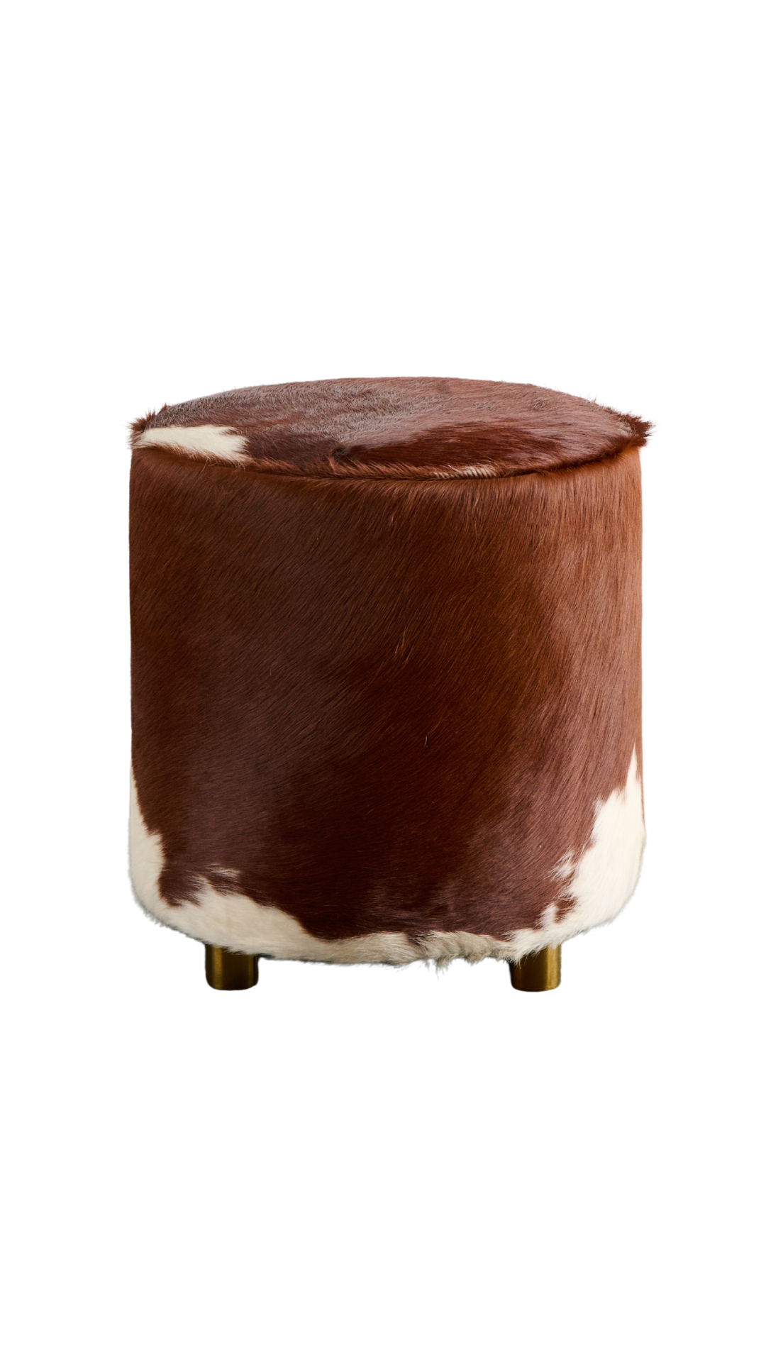 Round Cowhide Ottoman