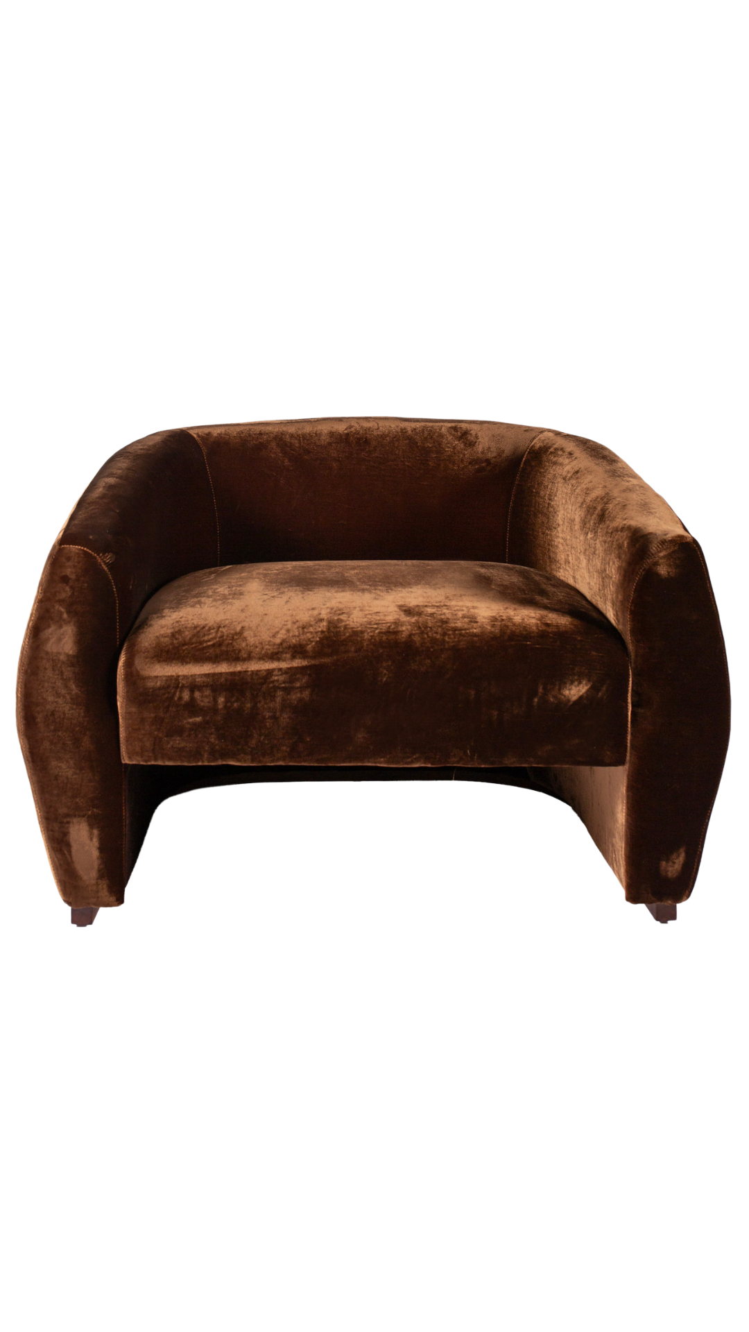 Modern Silk Velvet Chair - Chocolate