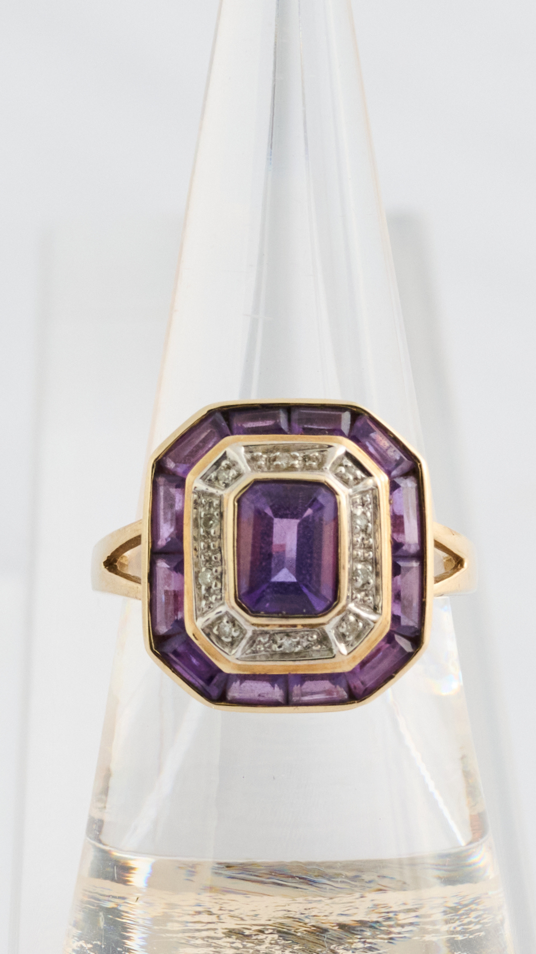 2554 Amethyst Diamond Cluster Ring