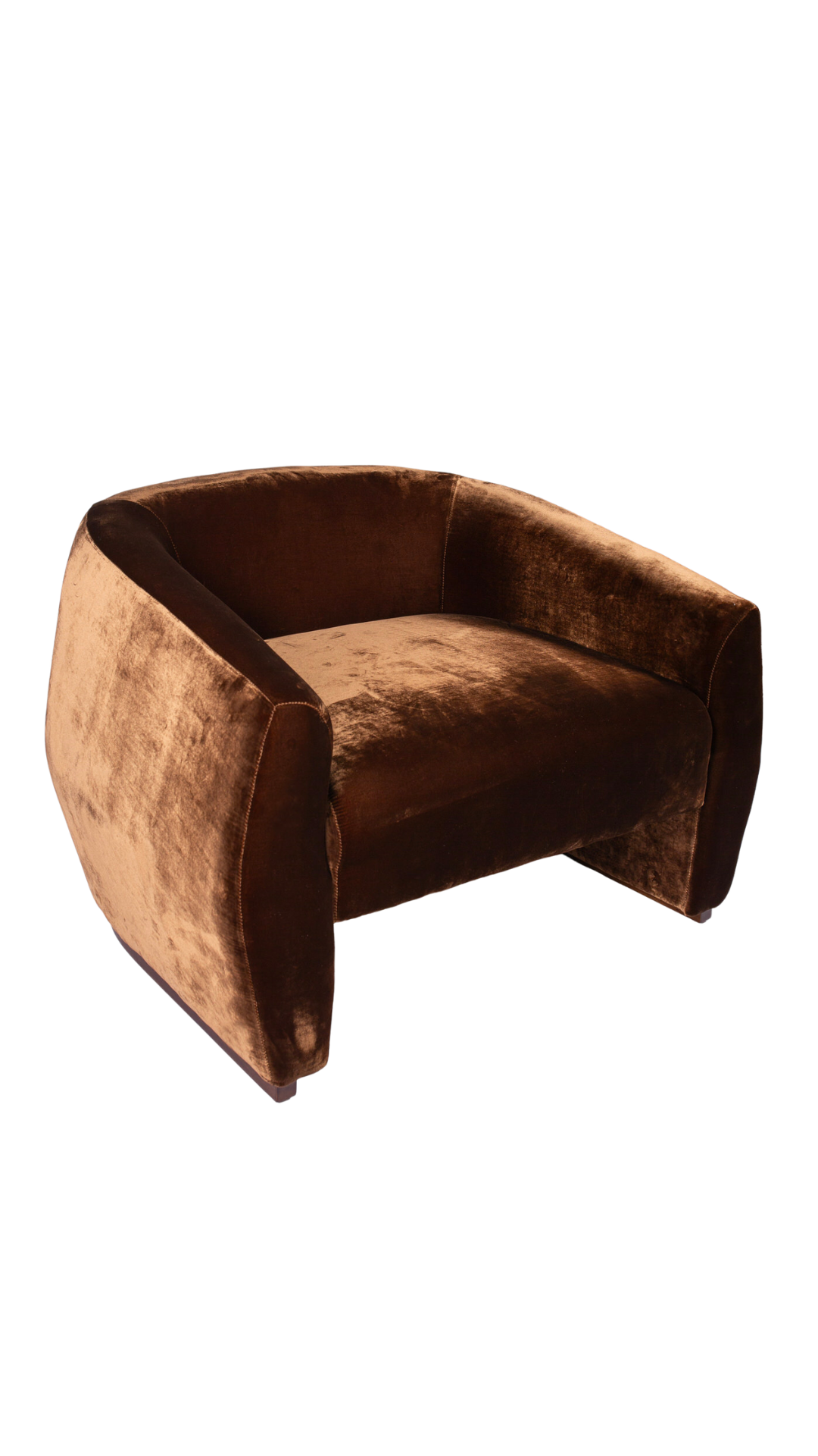 Modern Silk Velvet Chair - Chocolate