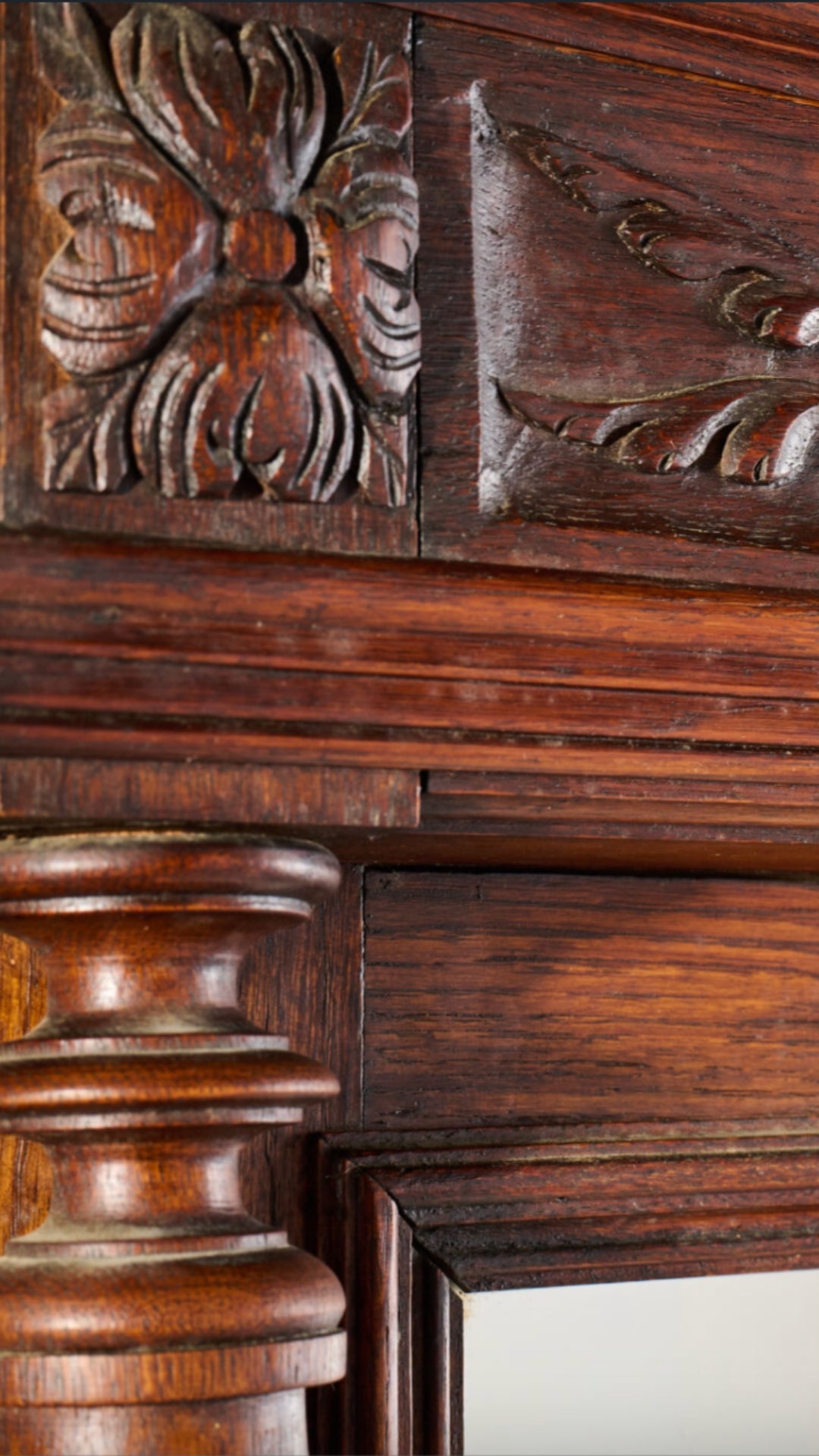 L596 19th Century Oak Renaissance Mirror