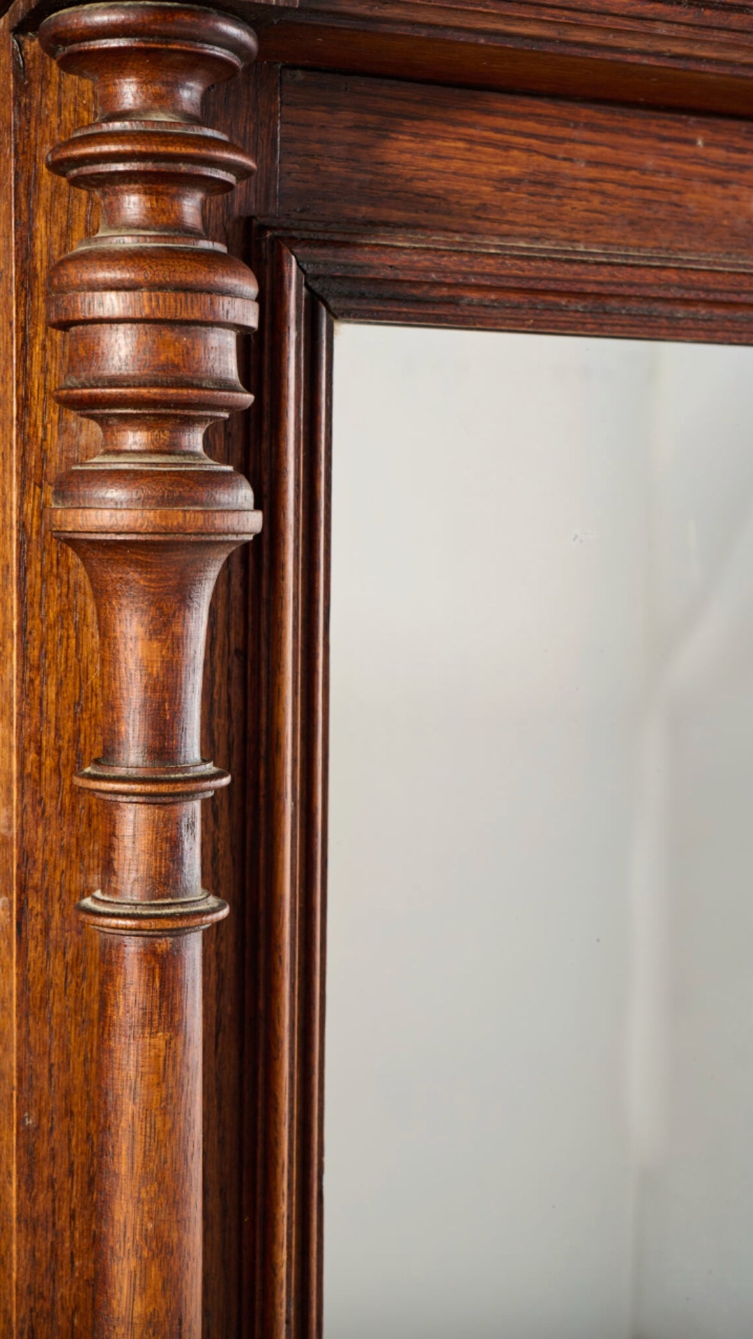 L596 19th Century Oak Renaissance Mirror