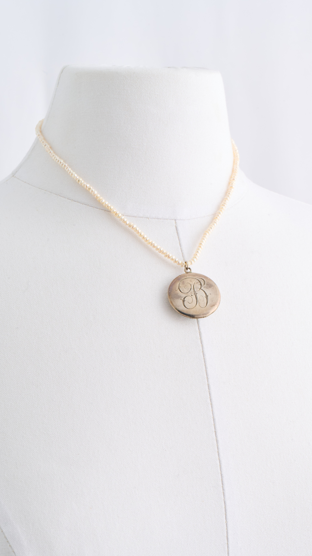 Sterling Locket Purple Floral & Engraved Monogram
