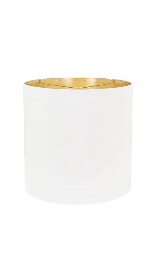 White Lacquer Shade with Gold Lining