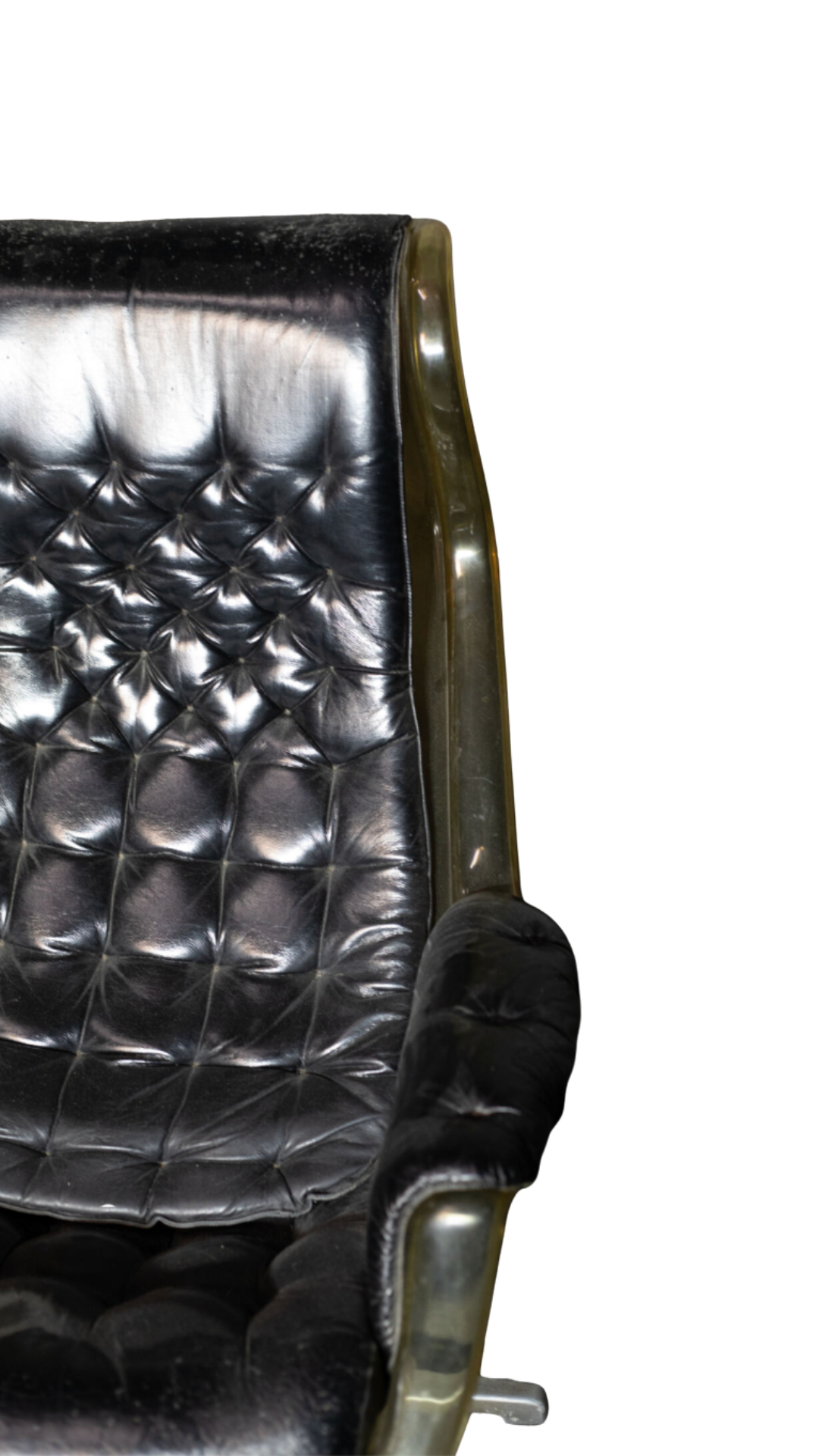 I40 Black Leather & Plastic Armchairs