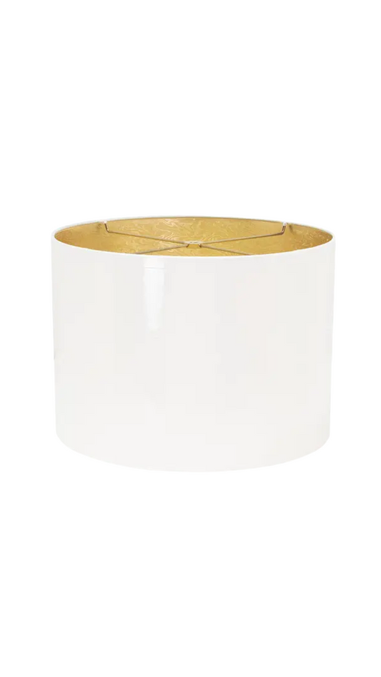White Lacquer Shade with Gold Lining