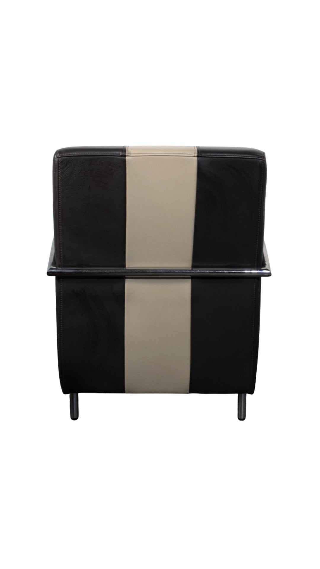 Brown Cowhide Leather Armchair w/Tubular Frame