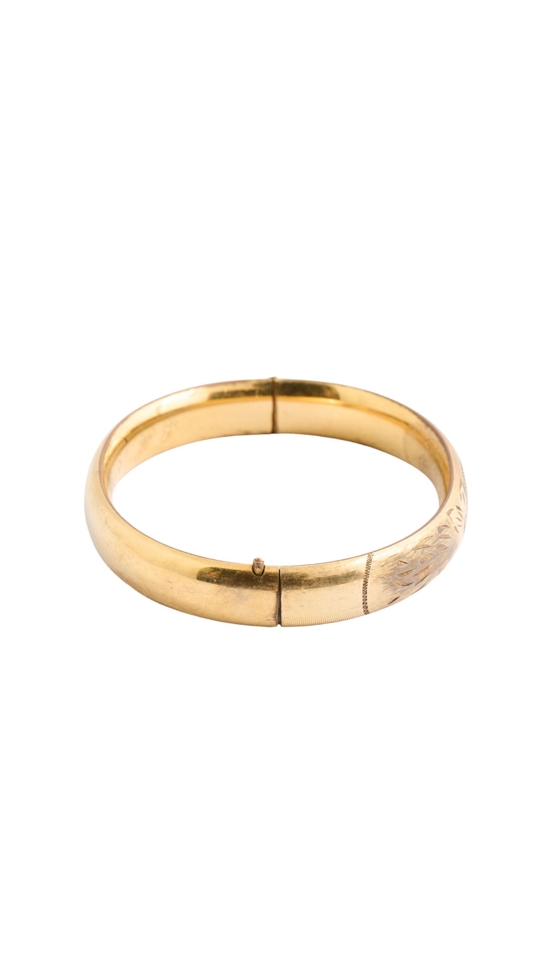 Gold Bangle -Etched