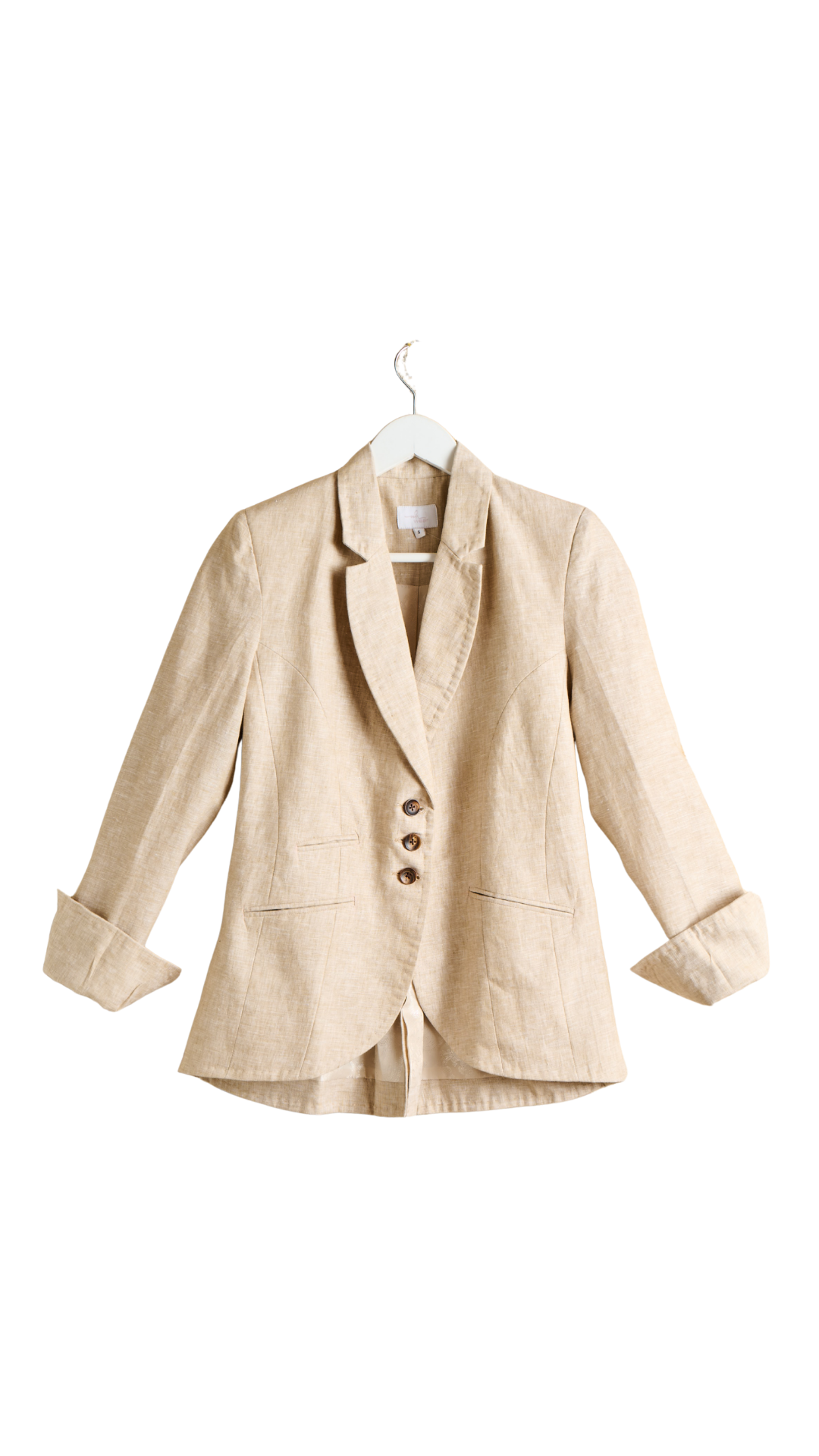 Fit & Flare Beige Linen Blazer