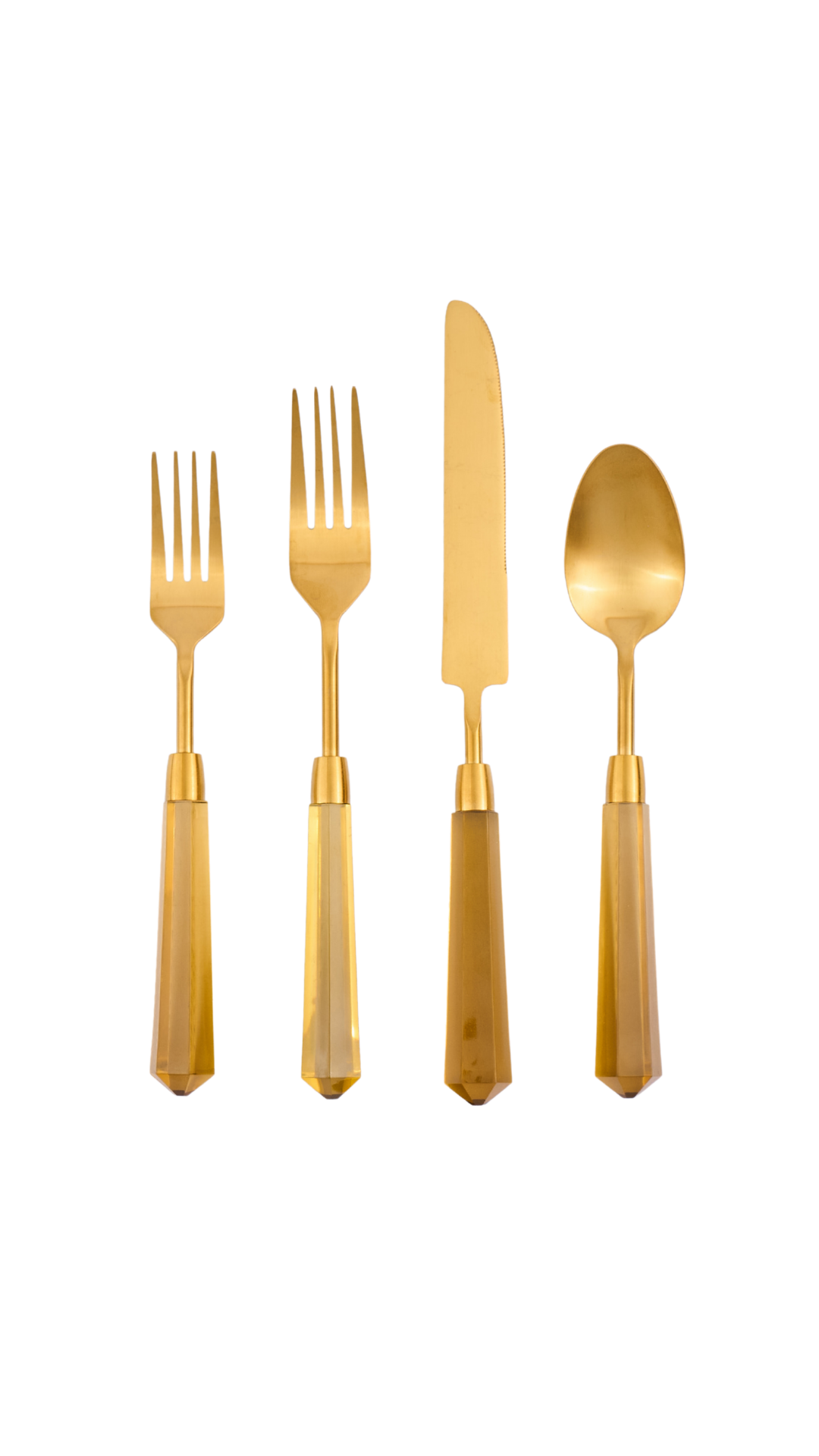 Amber Lucite Flatware S/4