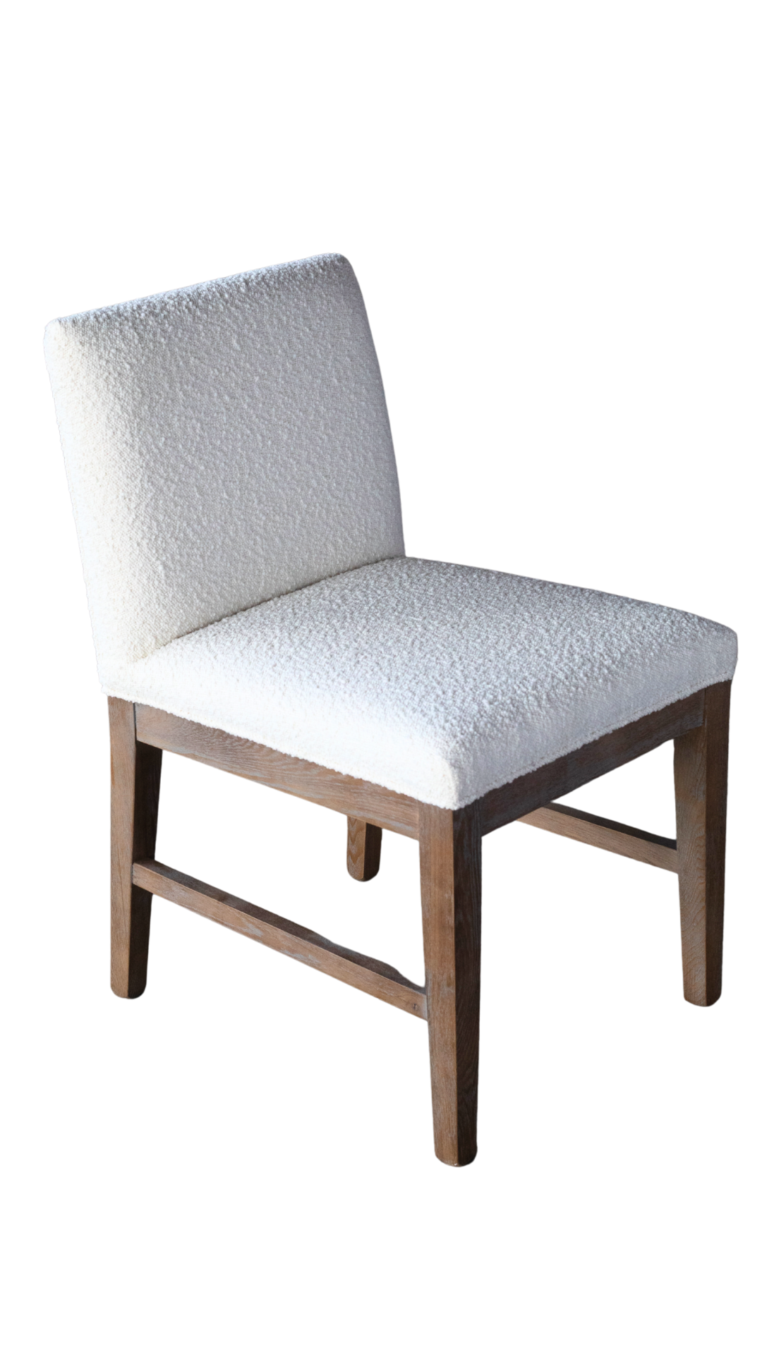 Ash Wood Dining Chair - Ivory Boucle