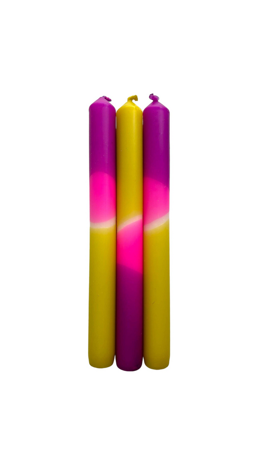 MAGENTA MIRAGE - Dip Dye Dinner Candle Trio