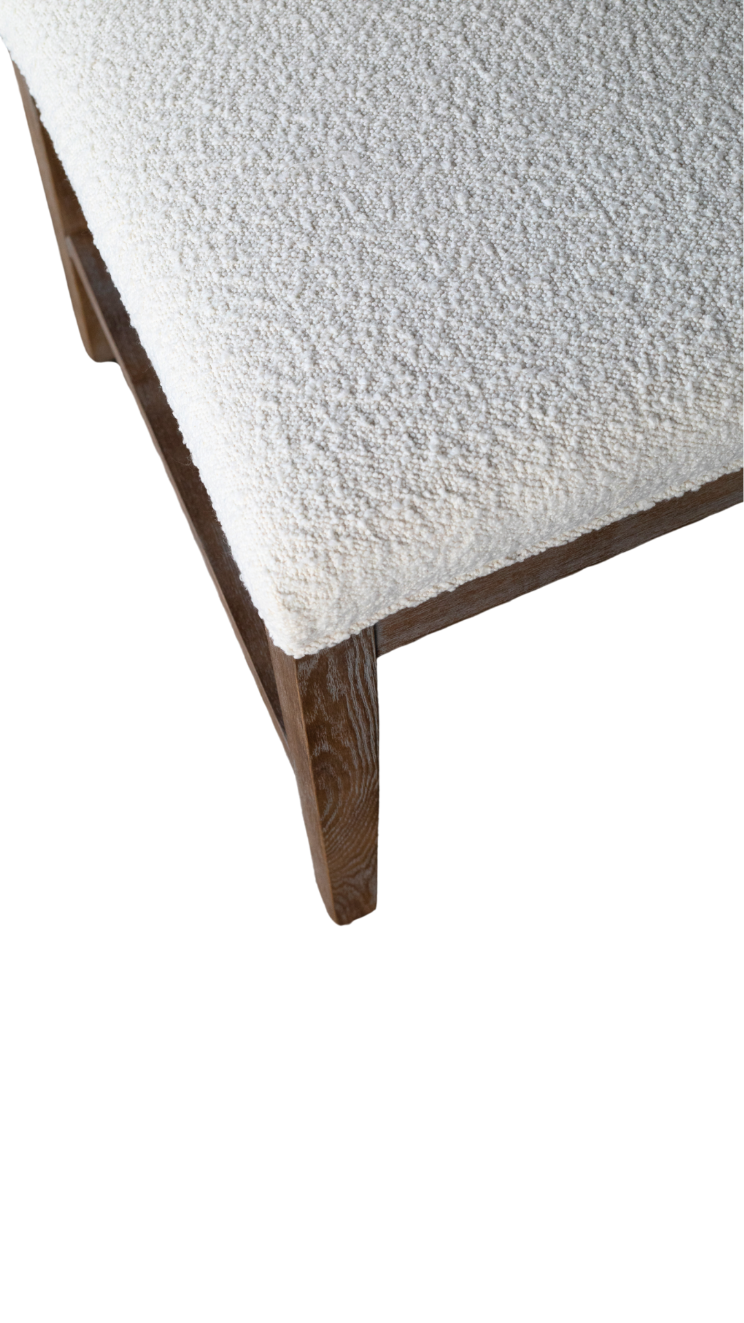 Ash Wood Dining Chair - Ivory Boucle