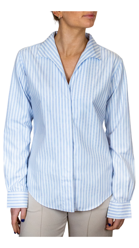 Terrie Tailored Cotton Stripe Top