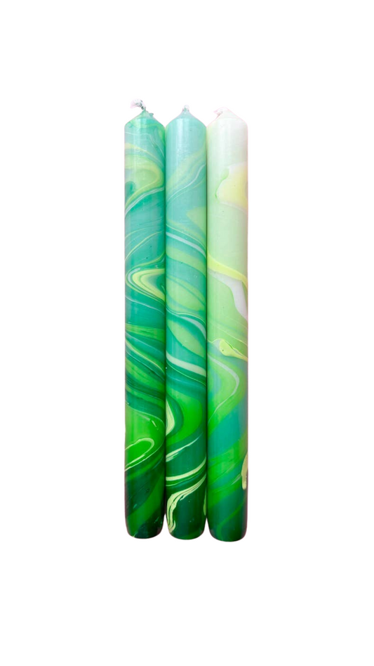 AFTER EIGHT -  Marbled Dinner Candle Trio