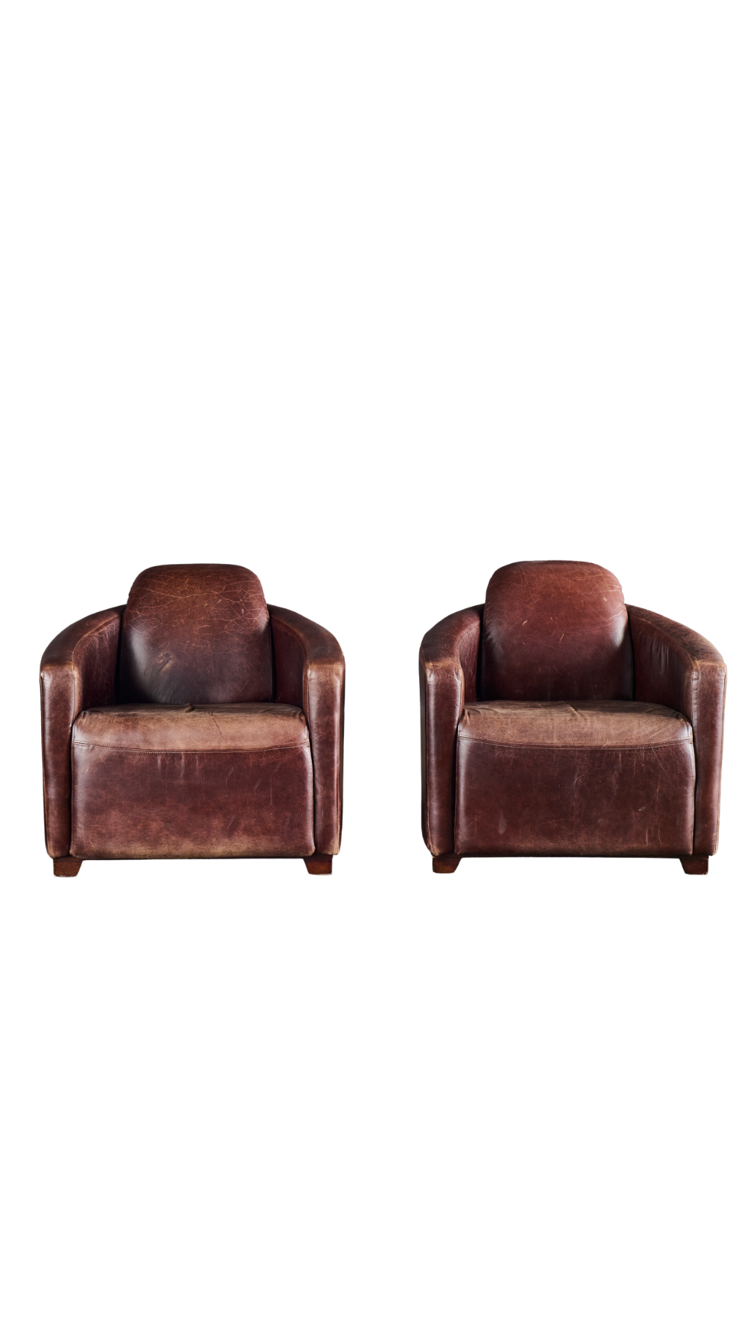 B487 Pair of Art Deco Leather Armchairs