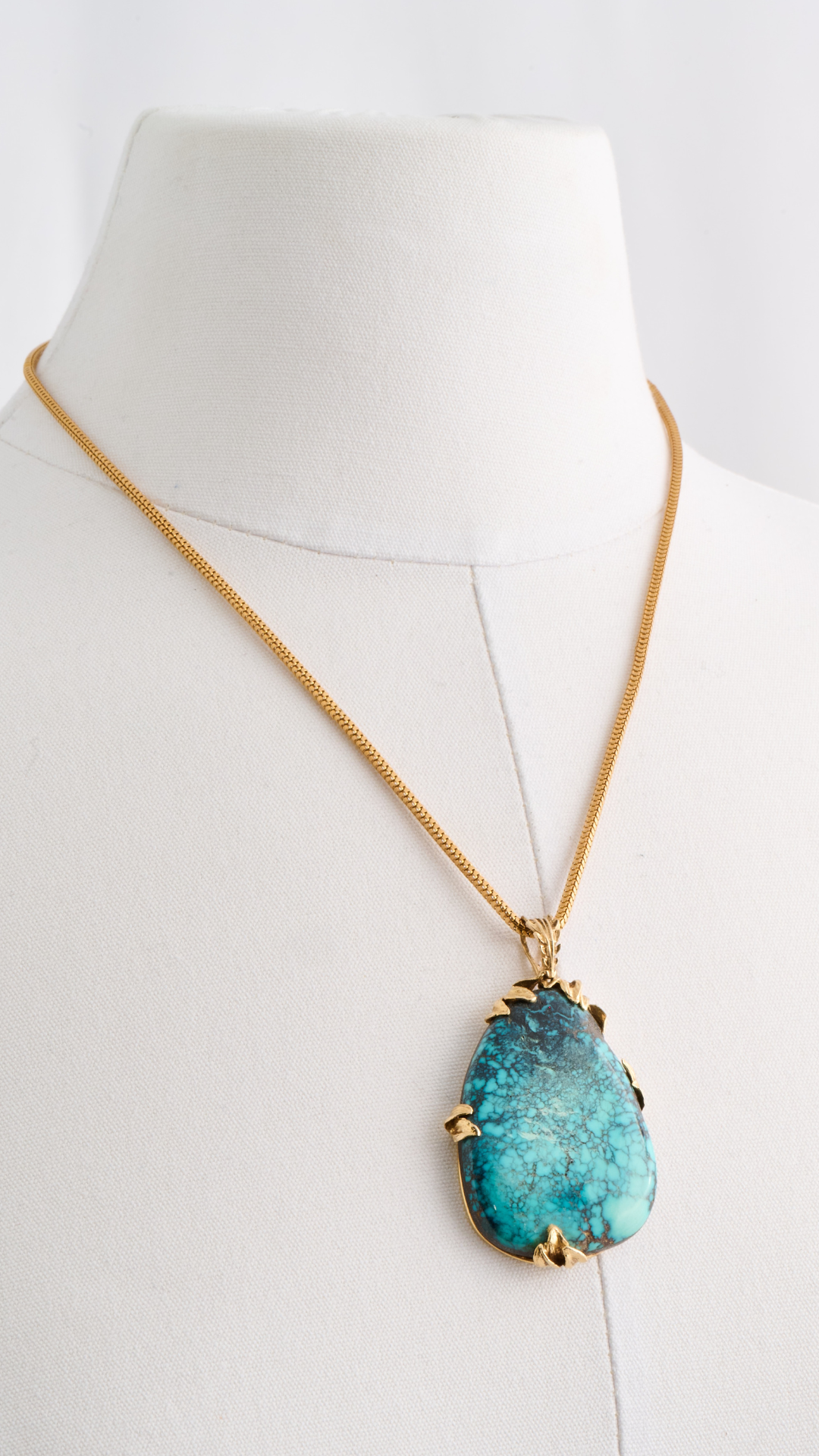 Large Turquoise Pendant Necklace