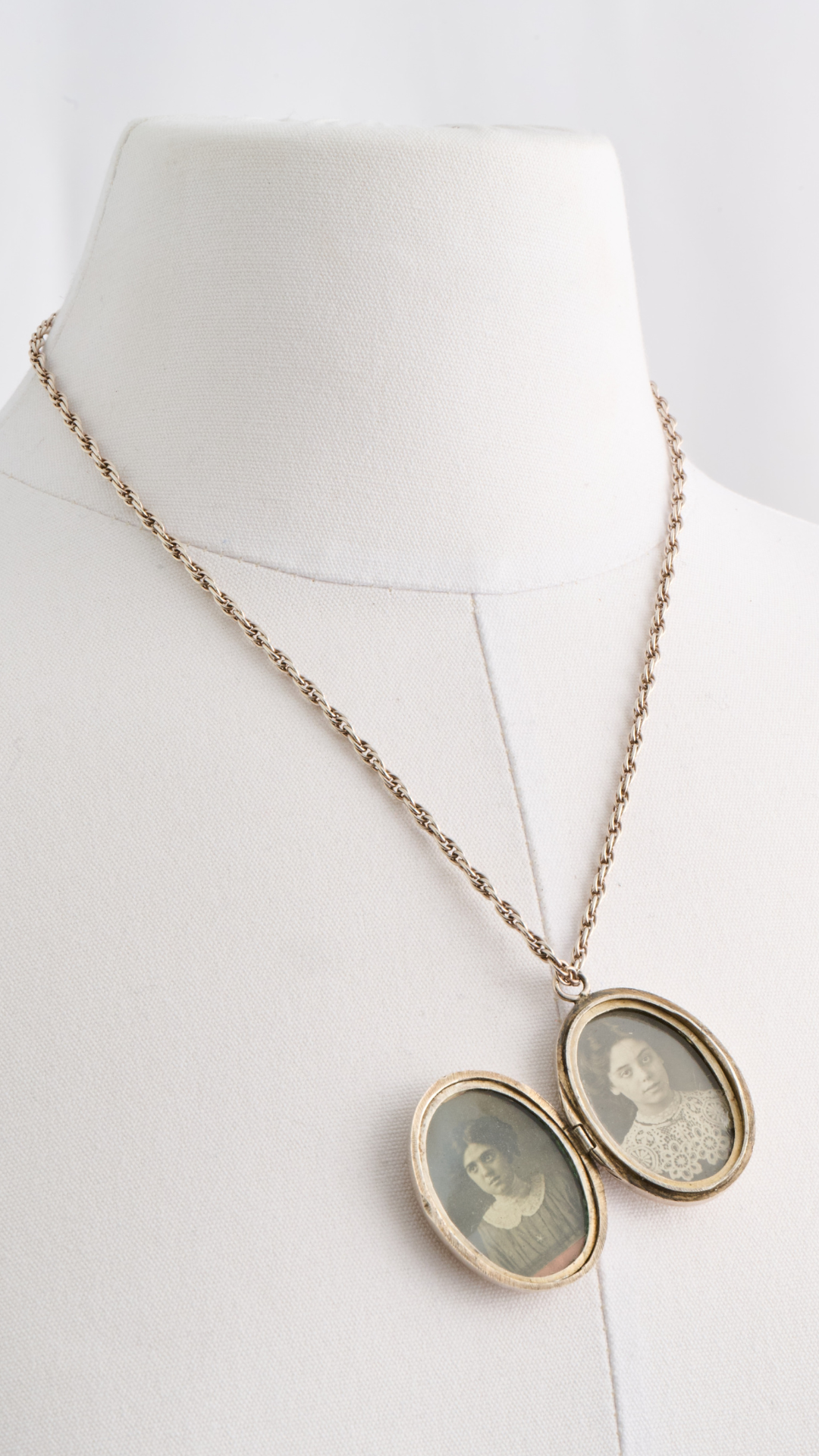 Plain Silver Oval Locket on Chain