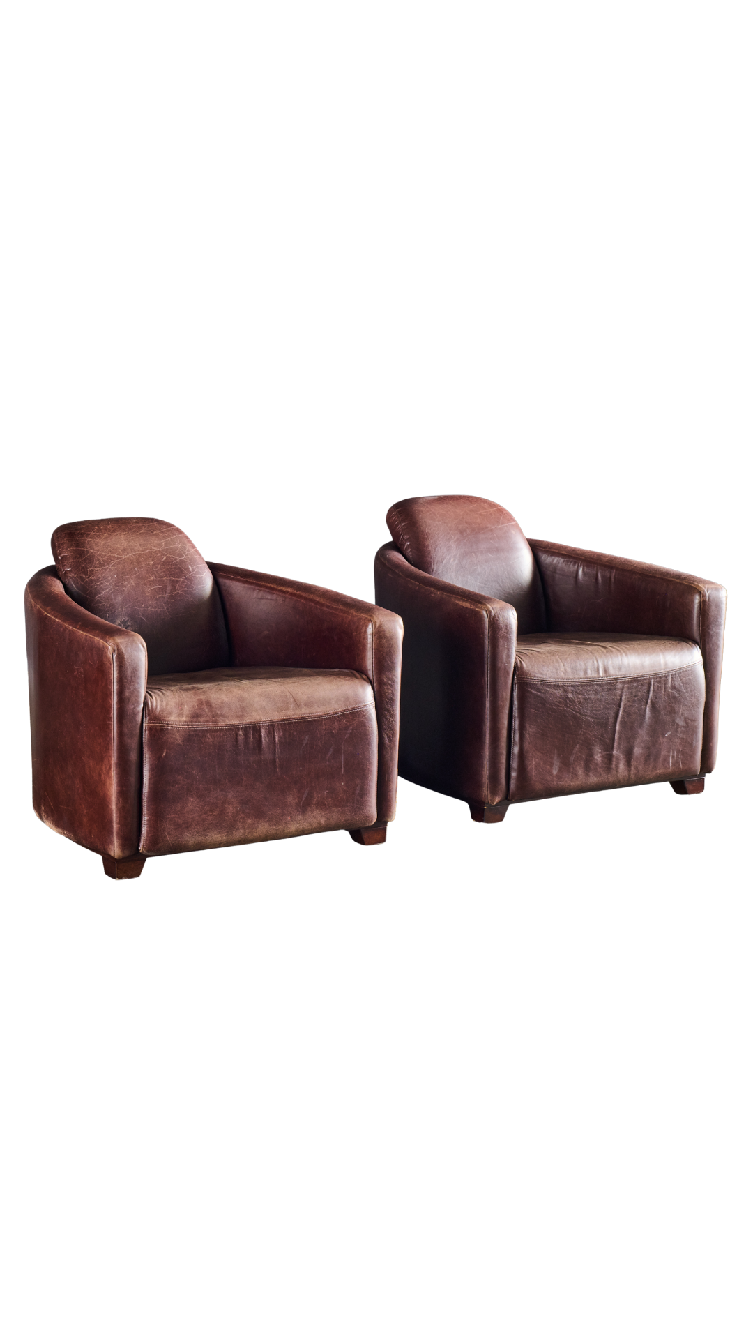 B487 Pair of Art Deco Leather Armchairs