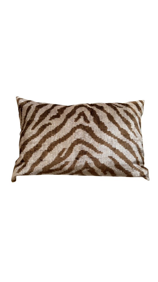 Ikat Zebra Velvet Throw Pillow Sham