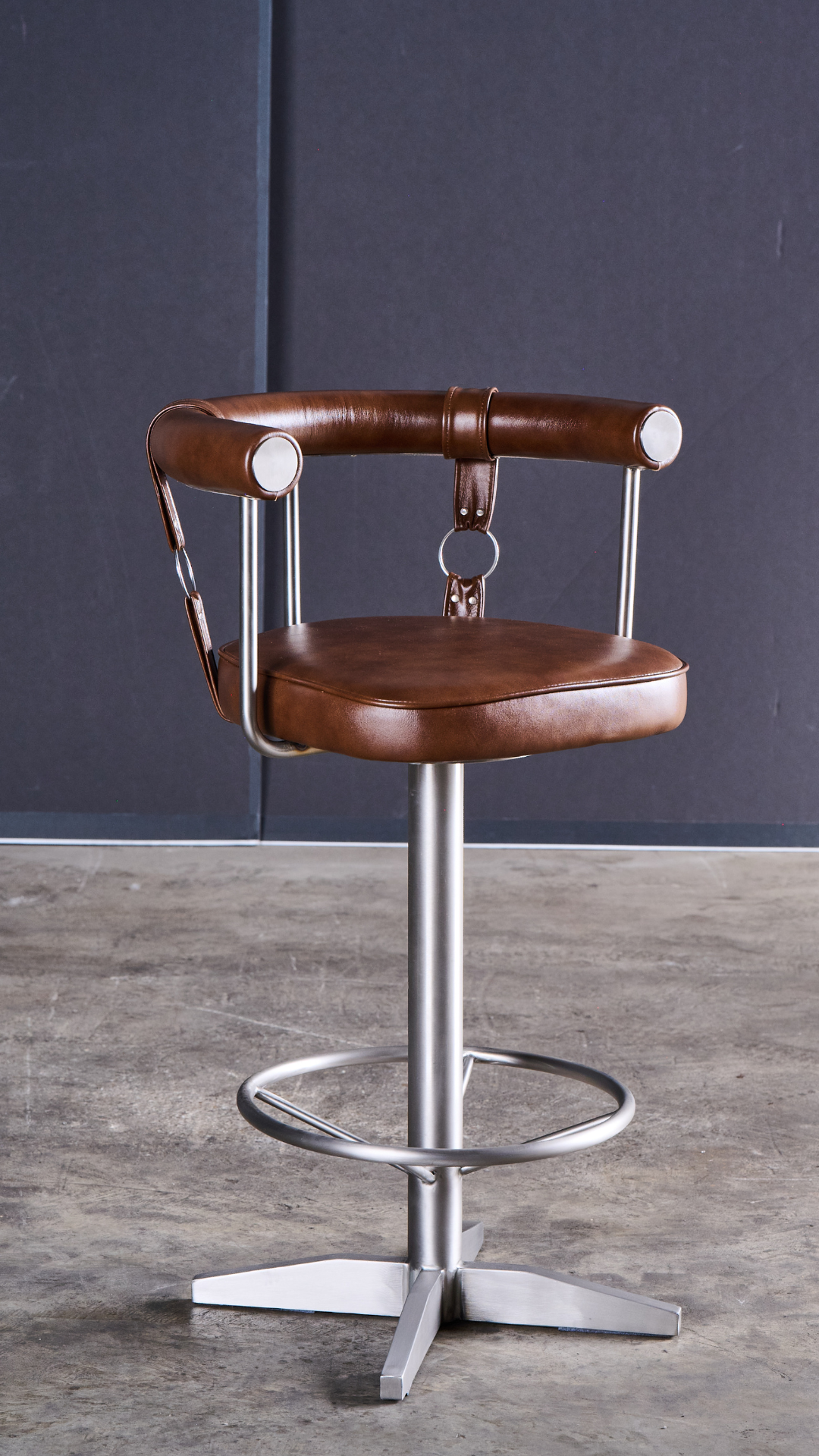 Leather & Chrome Bar Stool