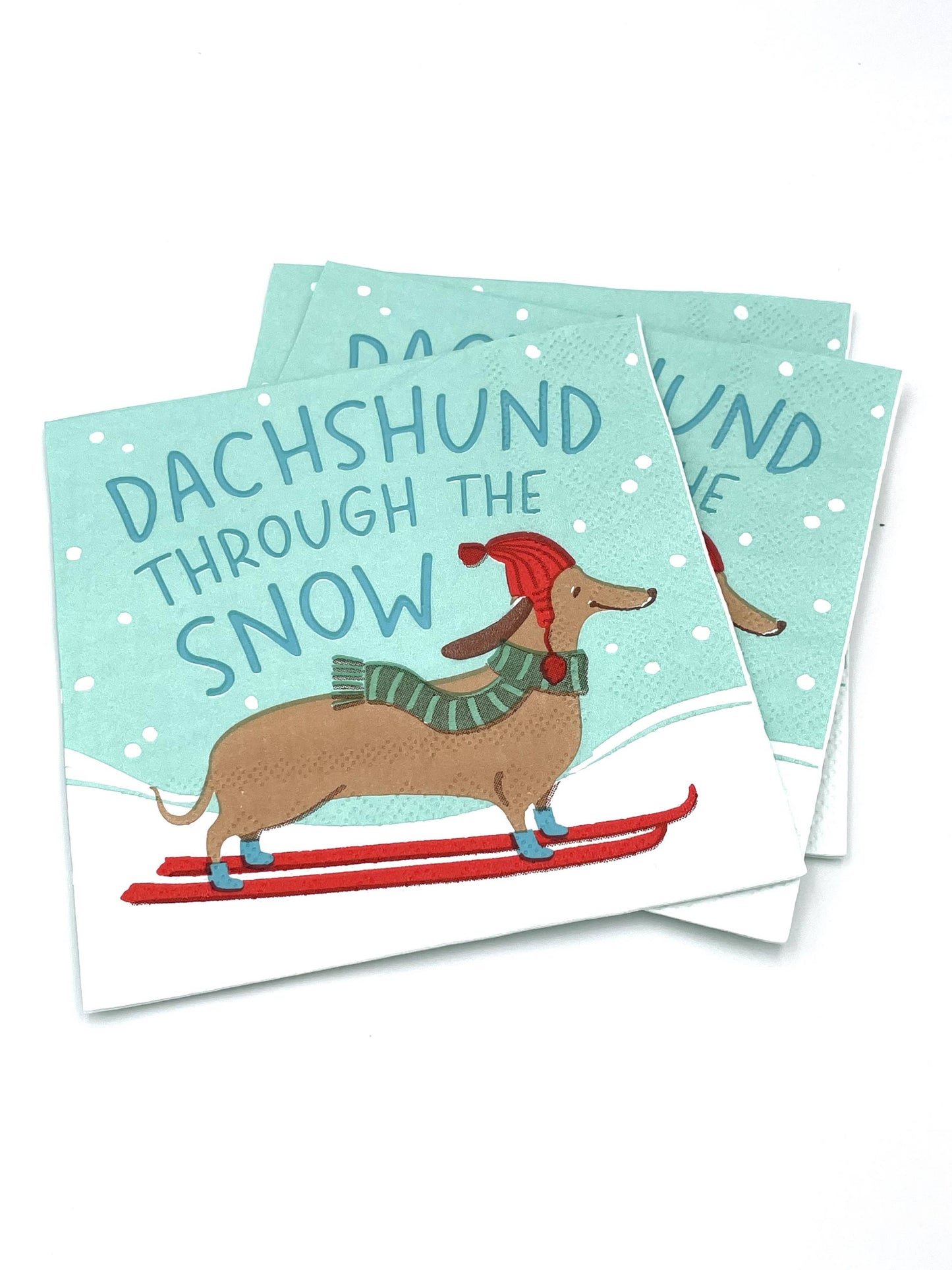 Funny Christmas Cocktail Napkins | Daschund - 20ct