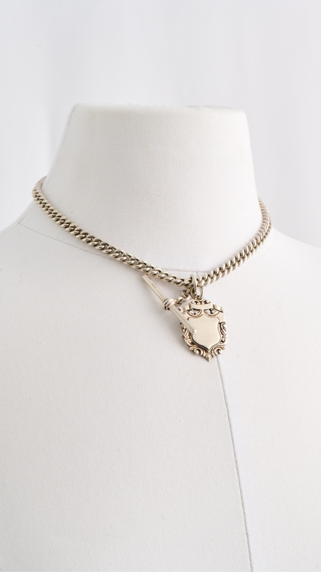 Silver Shield Charm Necklace