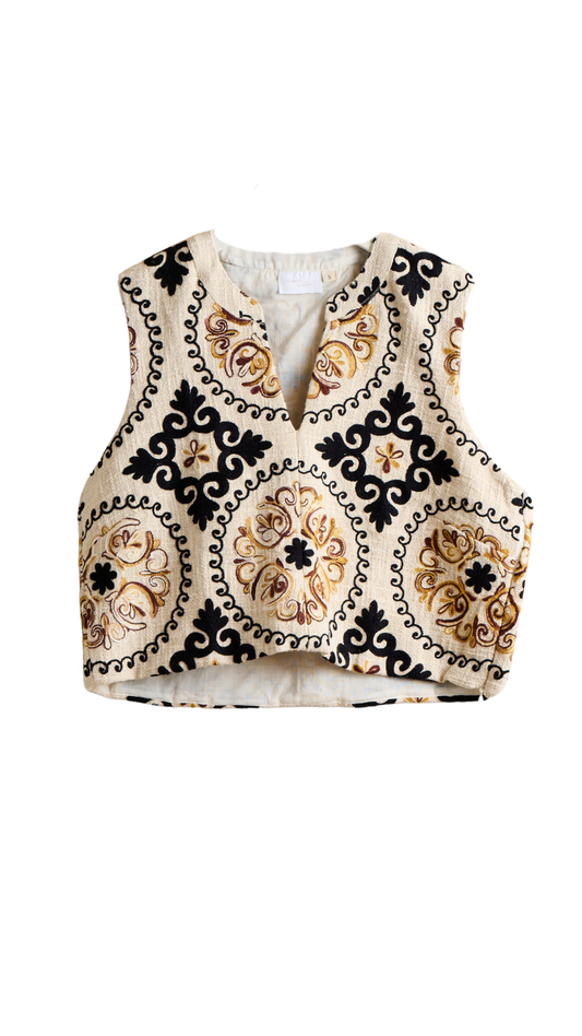 Tan Suzani Courtney Top