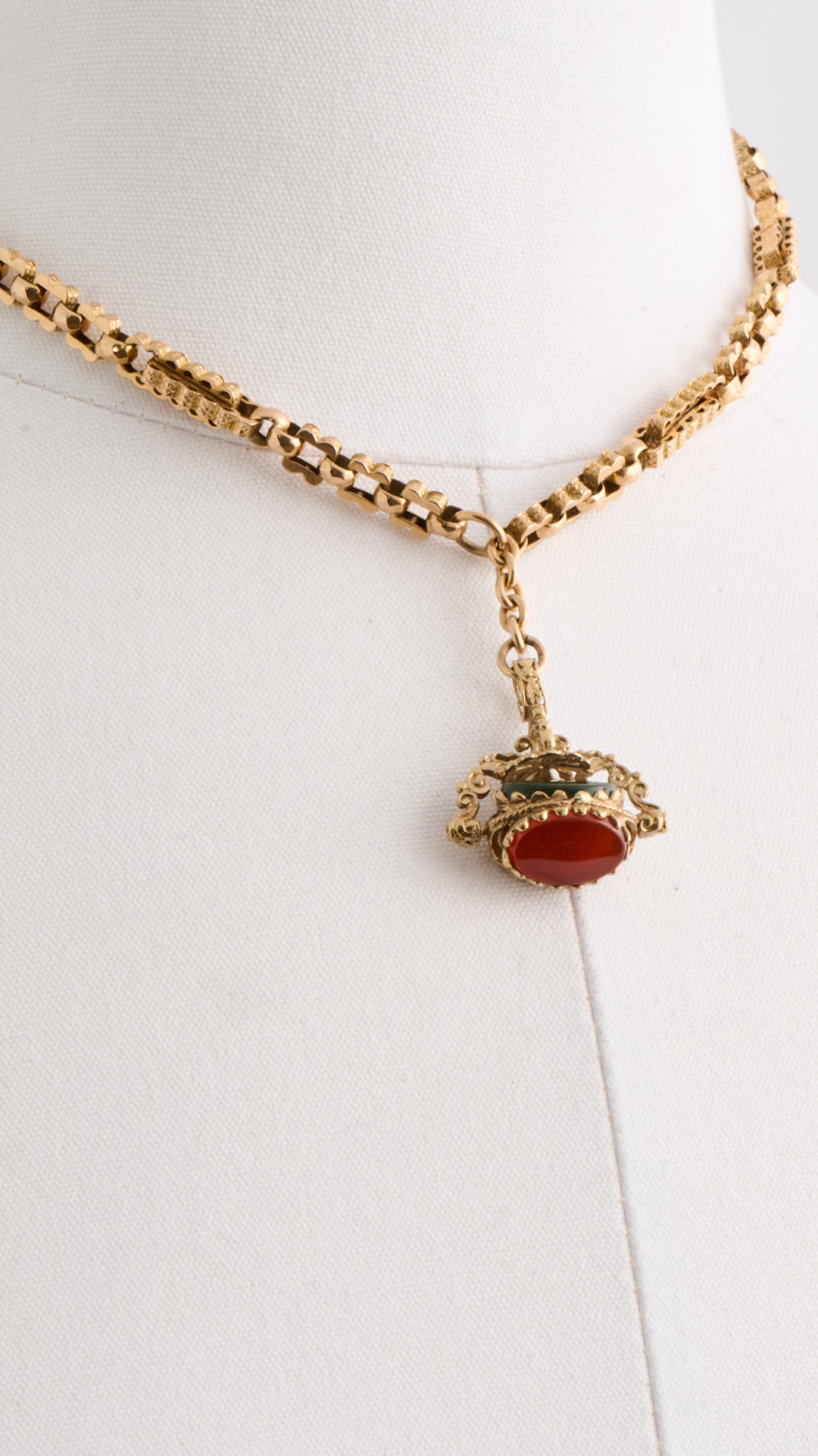 2731 Watch Chain Necklace w Multi Fob