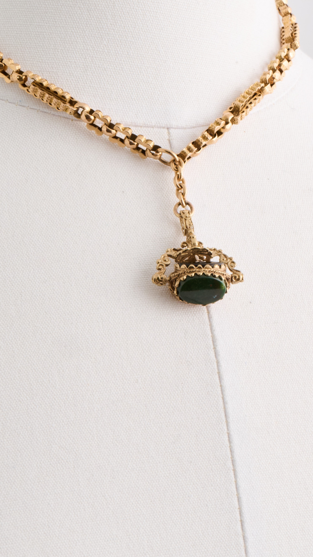 2731 Watch Chain Necklace w Multi Fob