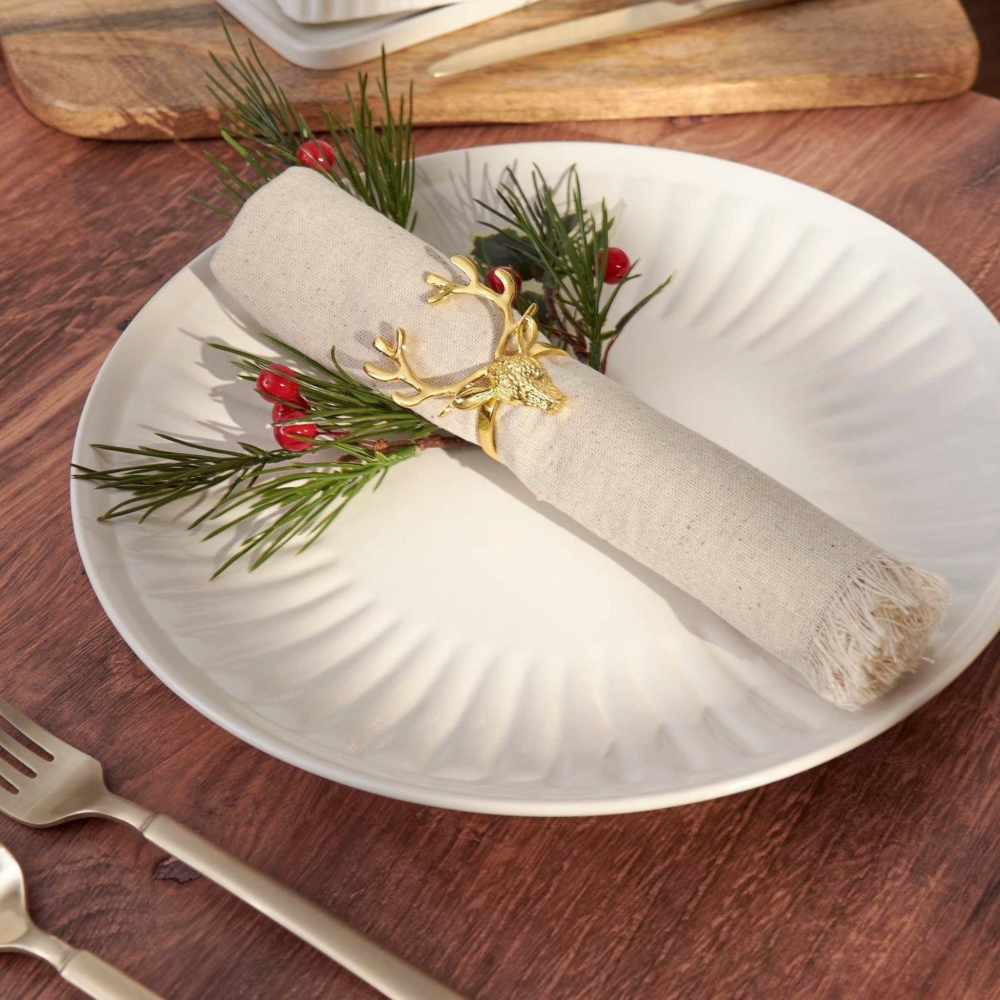 Golden Deer Napkin Ring