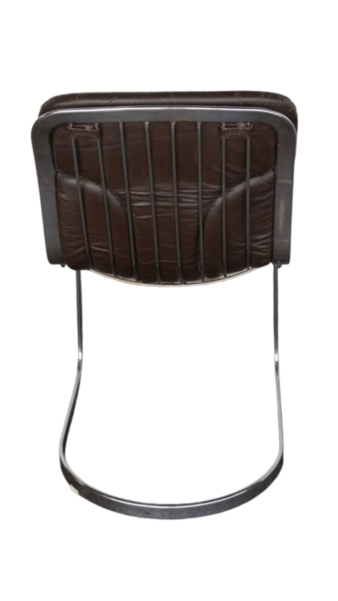 L033 Brown Leather & Chrome Chairs s/6