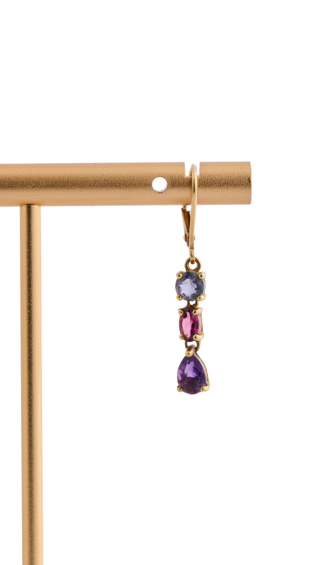 Lolite, Garnet, & Amethyst Earrings