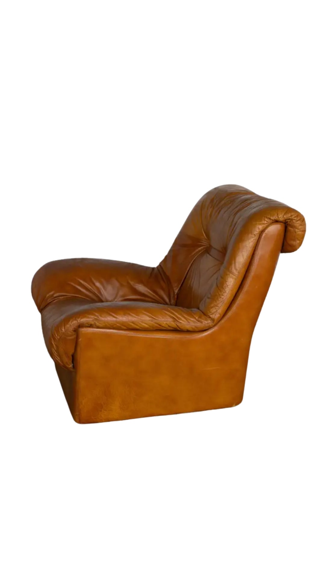 Vintage Scandinavian Leather Lounge Chairs S/2
