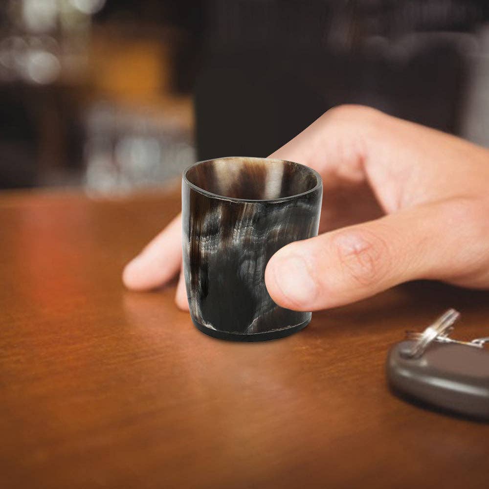 Horn Whiskey Shot Glasses Pack (4,8 & 12), Natural