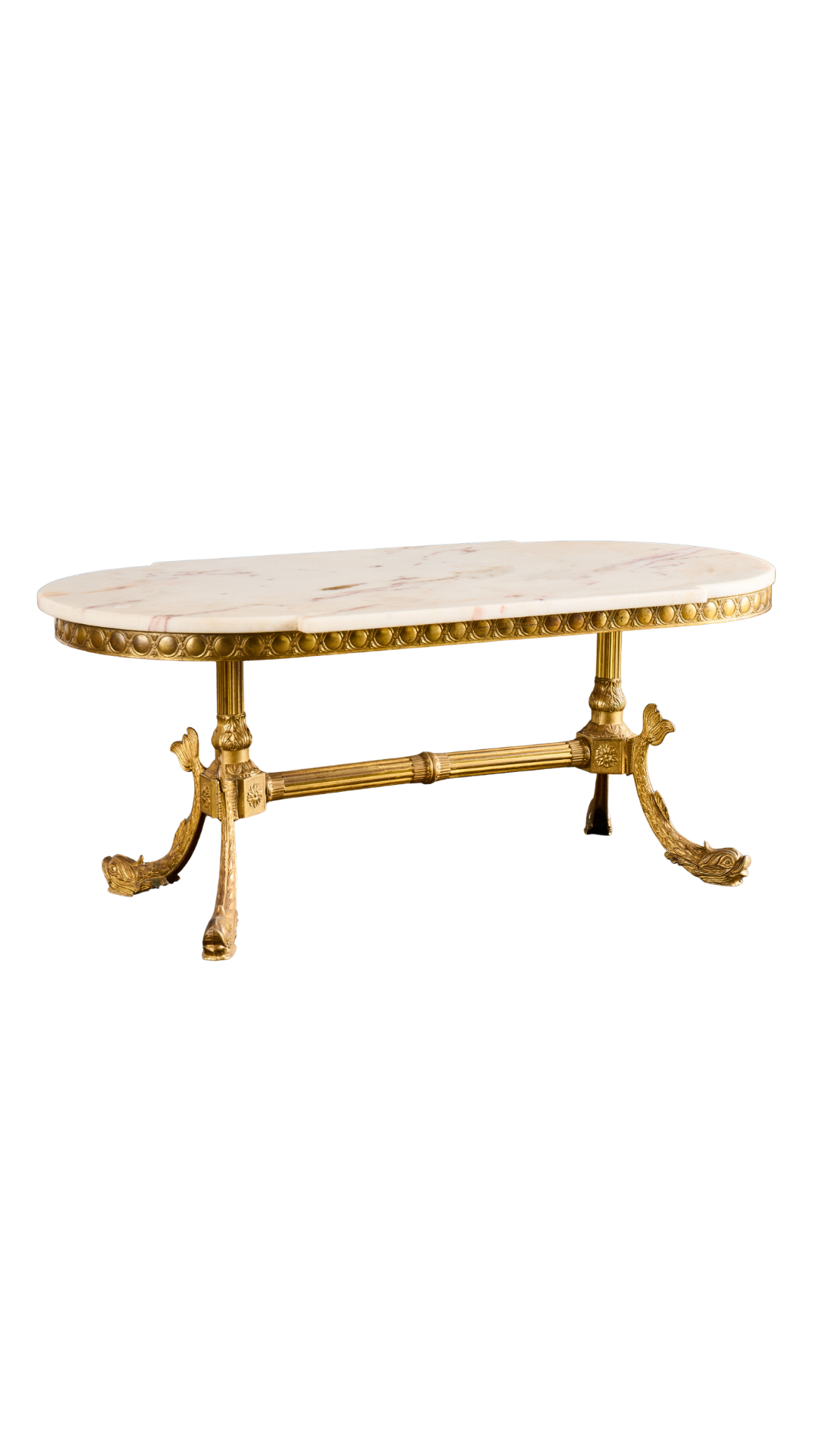 Oval Cream Marble Top Coffee Table