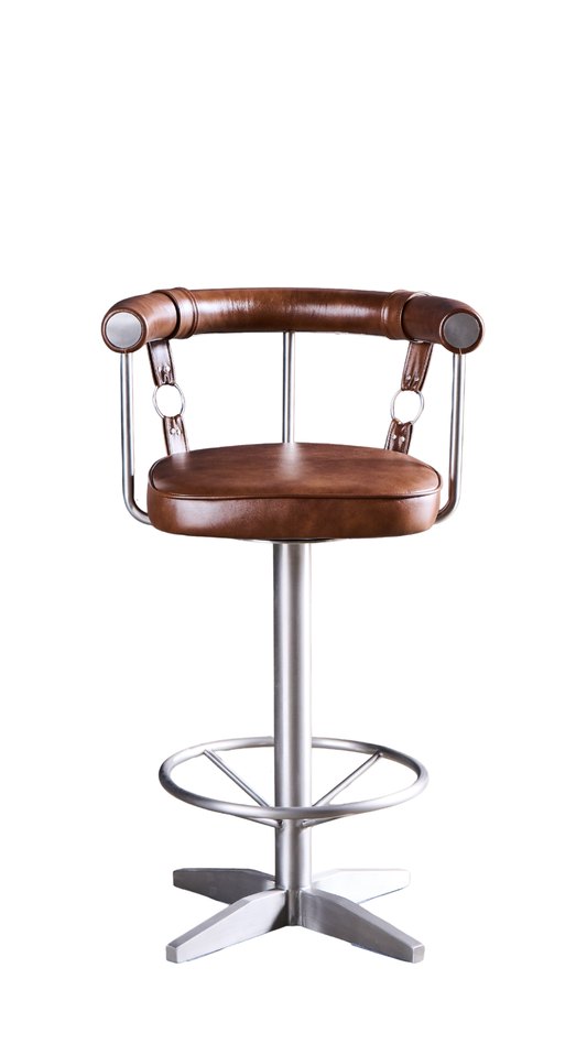 Leather & Chrome Bar Stool