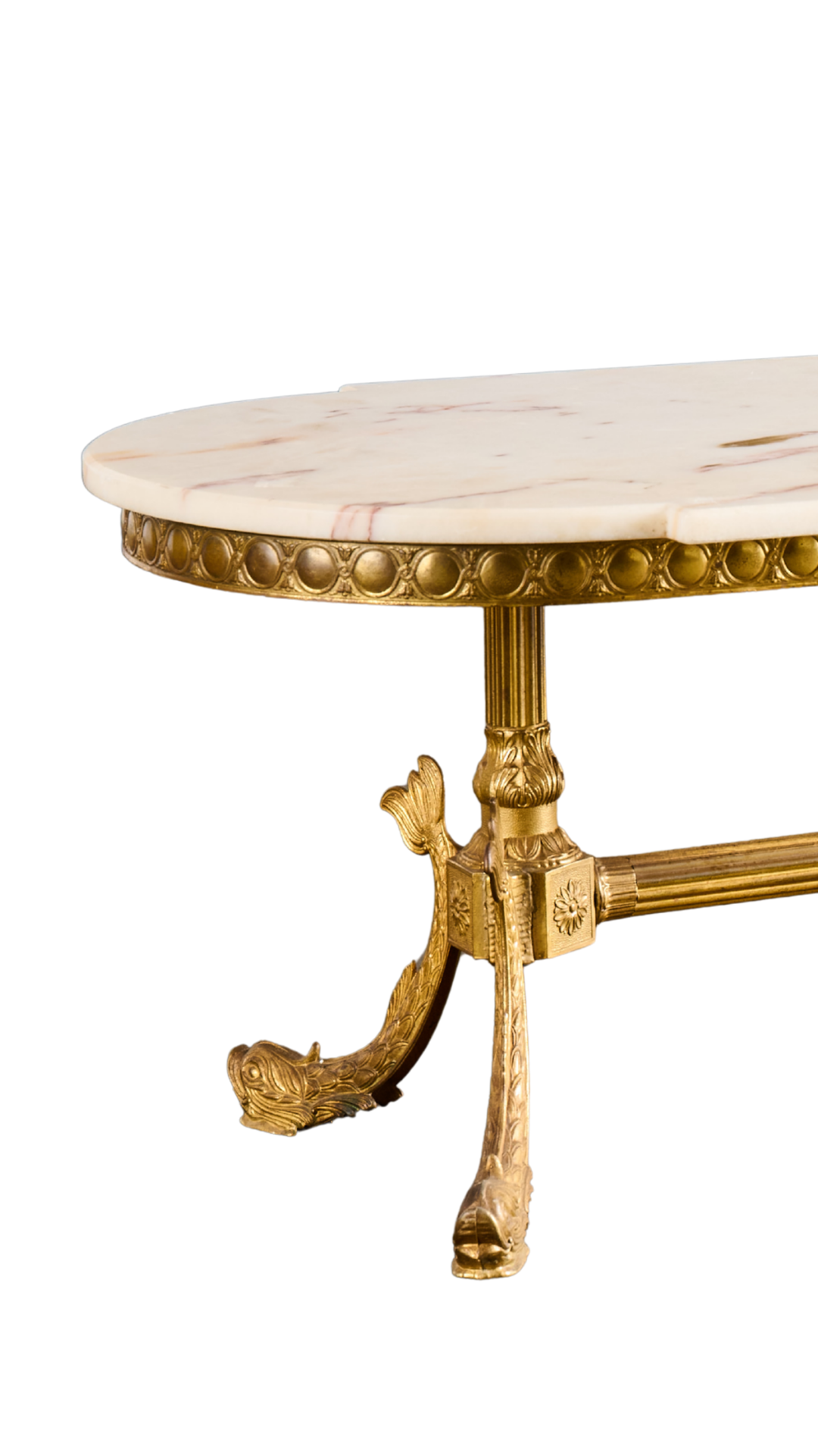 Oval Cream Marble Top Coffee Table