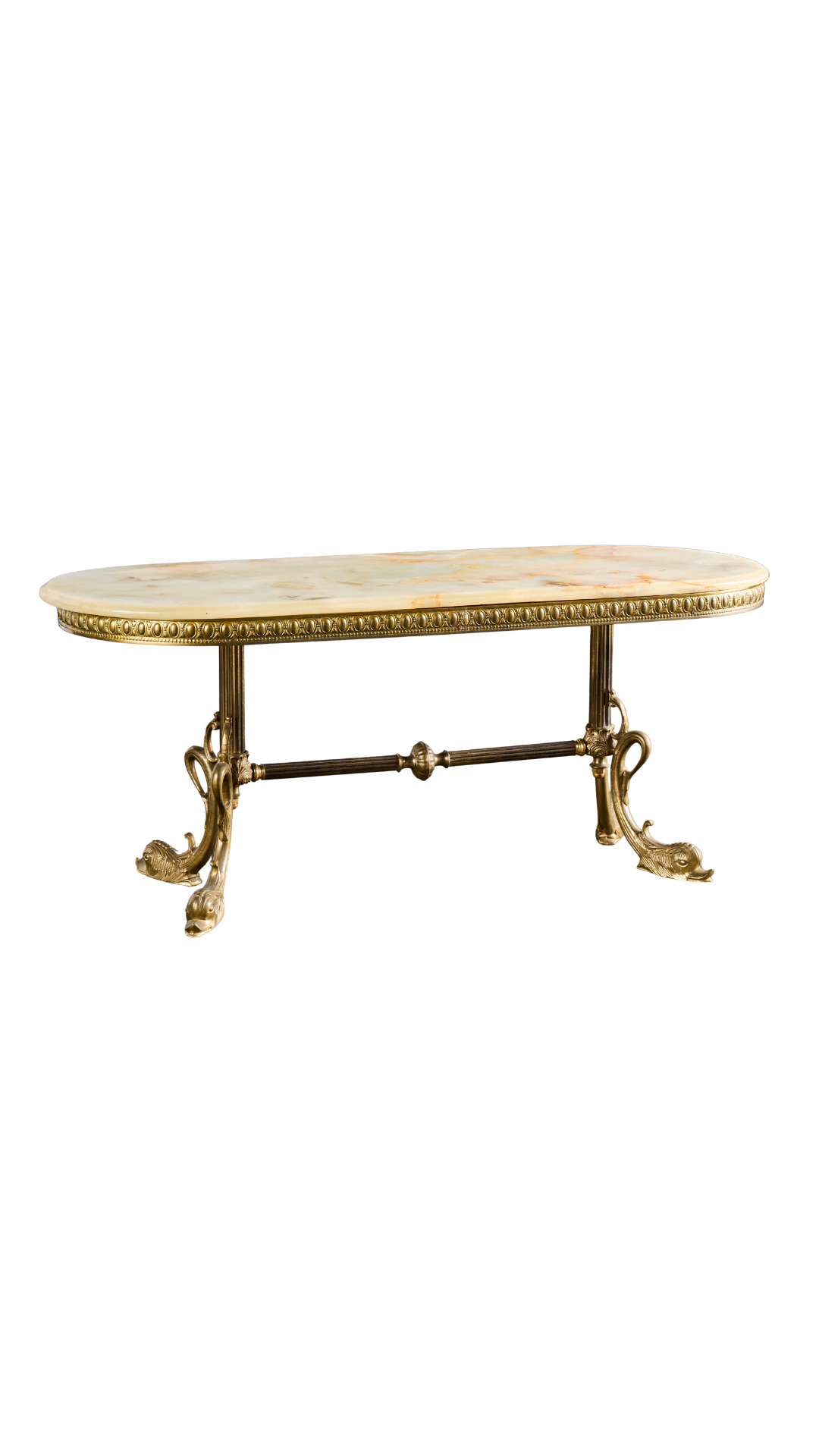 Oval Cream Marble Top Coffee Table