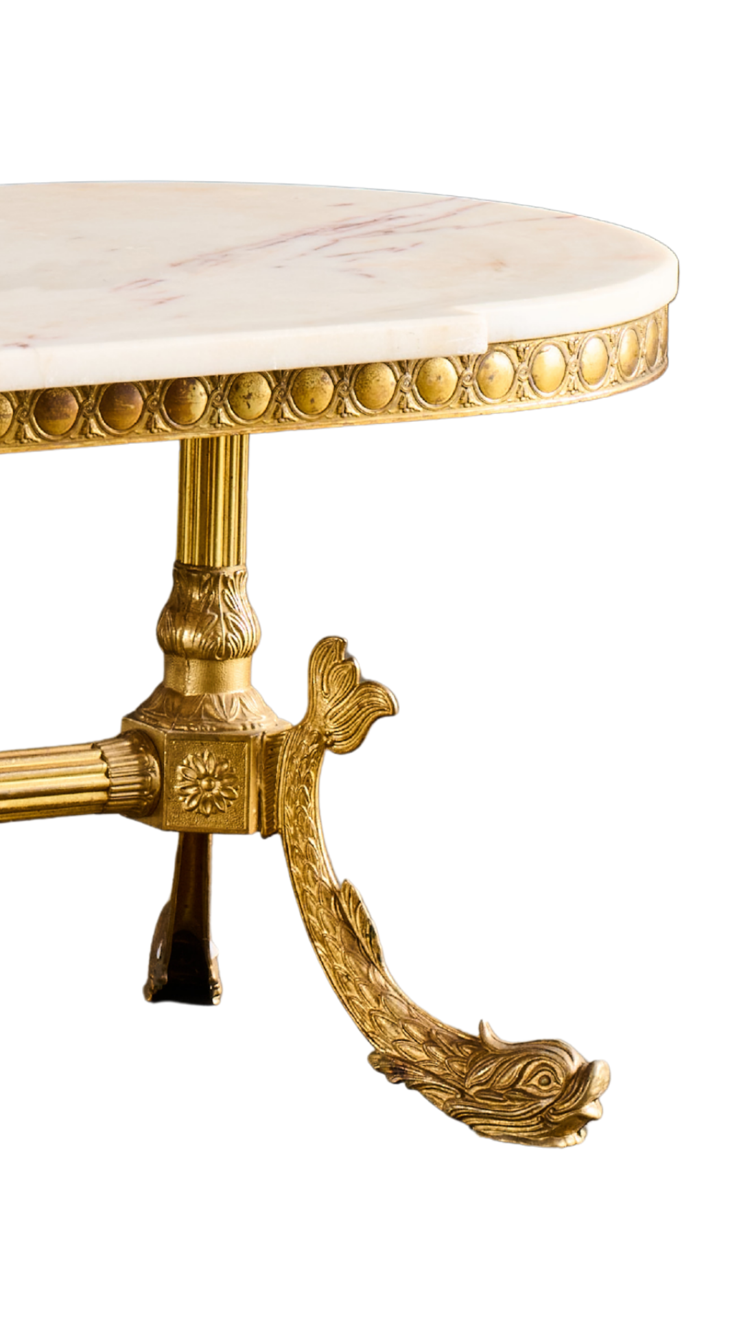 Oval Cream Marble Top Coffee Table