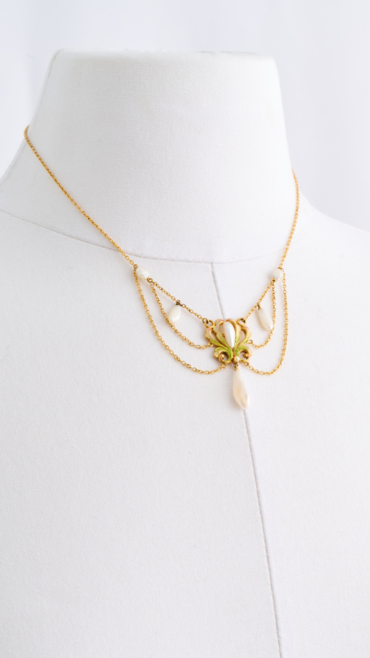 Art Deco Pearl Ncklc