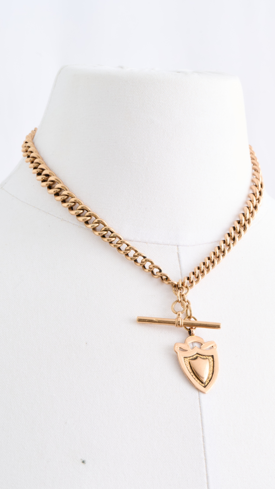 Vintage Watch Chain w/Medallion w/Gold Shield