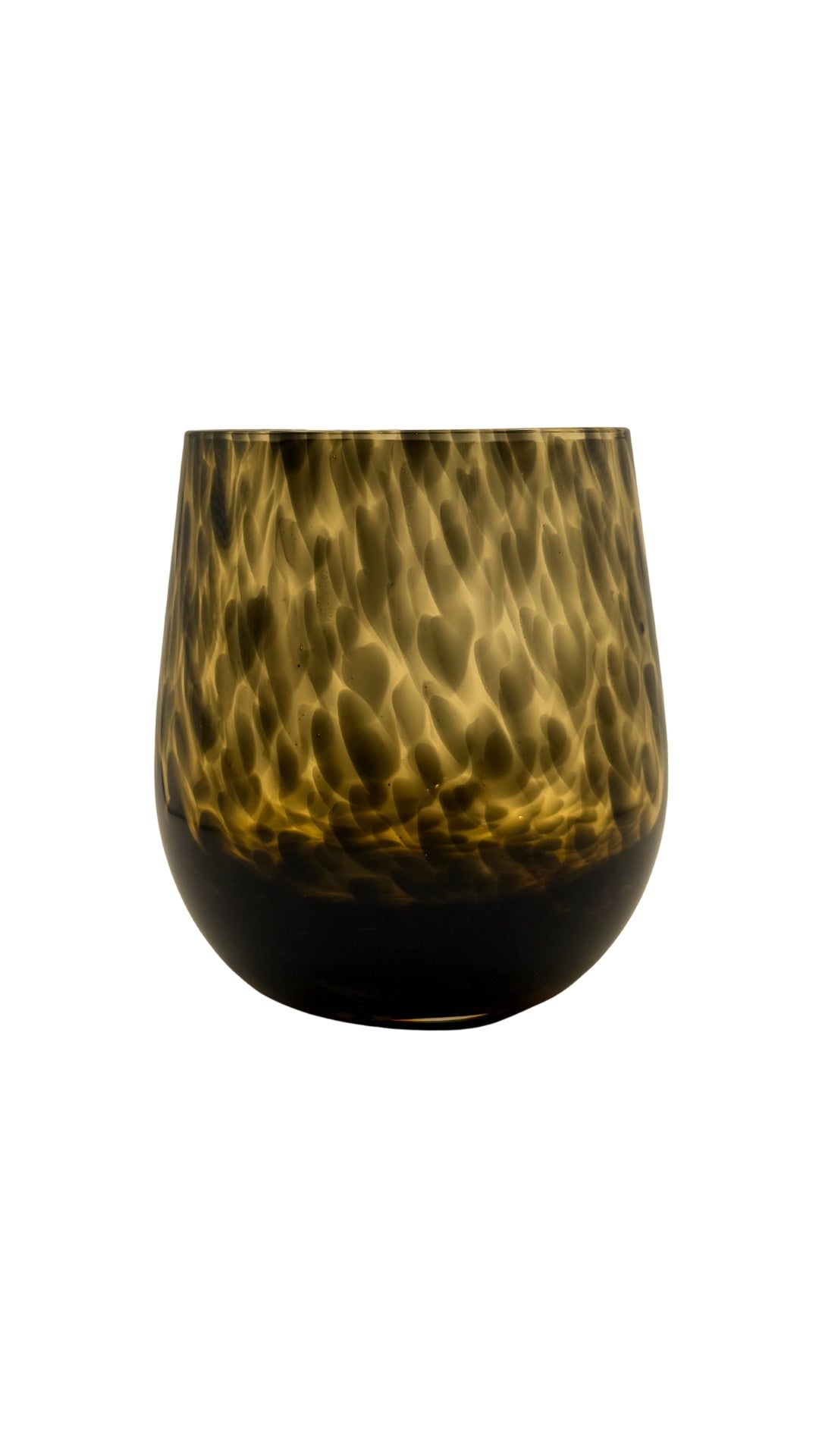LDS04/A/BRD Amber Black Dot Rocks Glass
