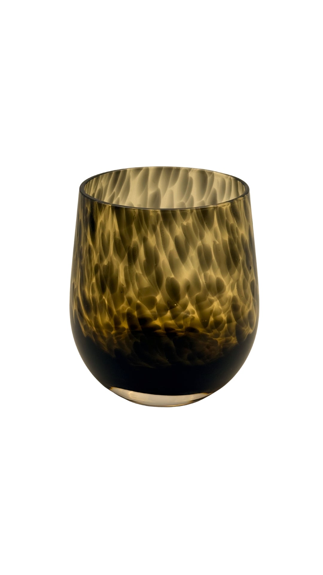 LDS04/A/BRD Amber Black Dot Rocks Glass