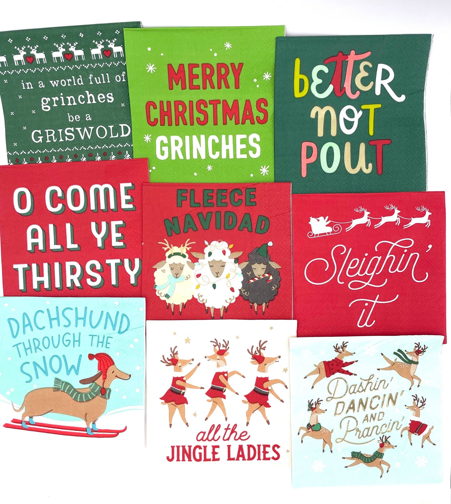 Funny Christmas Cocktail Napkins | Daschund - 20ct