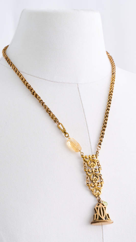 Citrine W Watch Fob Ncklc