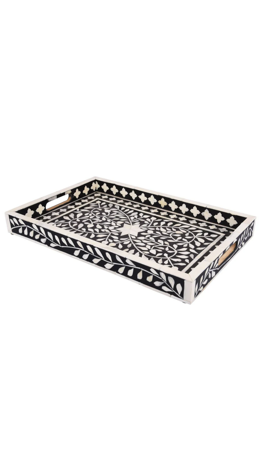 Decorative Tray Alhambra Grande Black & White 11x17 inch
