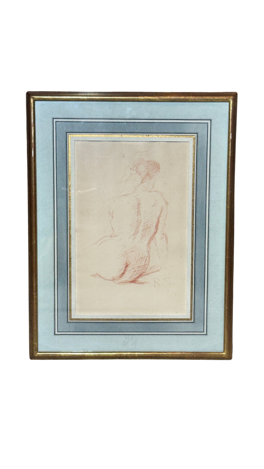 Raphael Soyer | Nude Sanguine Pen & Ink on Paper | 17'' x 13''